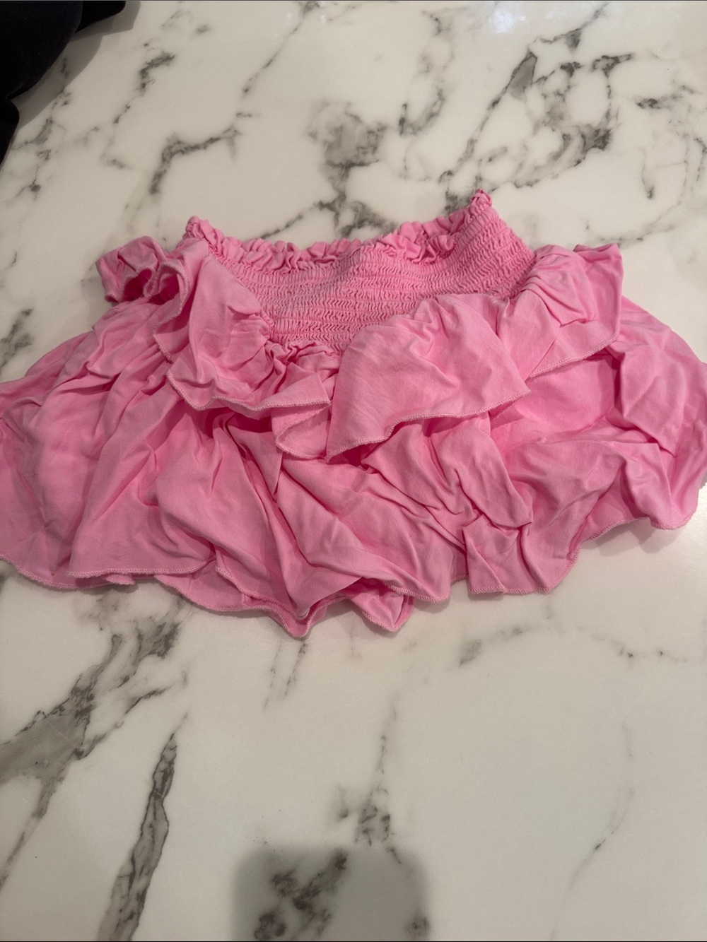 Katie J NYC Pink Ruffled Girls Skirt size small like new never worn